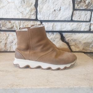 Sorel kenetic short ankle camel tan suede women's size 9.5